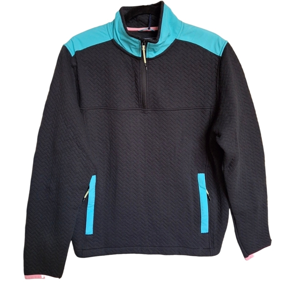 Chubbies The Brightside Black Quilted Quarter Zip Pullover Men Size Small - Picture 3 of 16